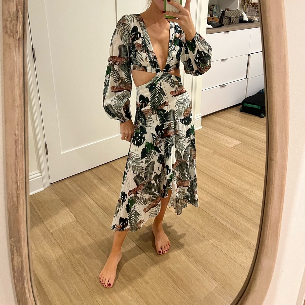 Suboo cheetah jungle dress cutouts